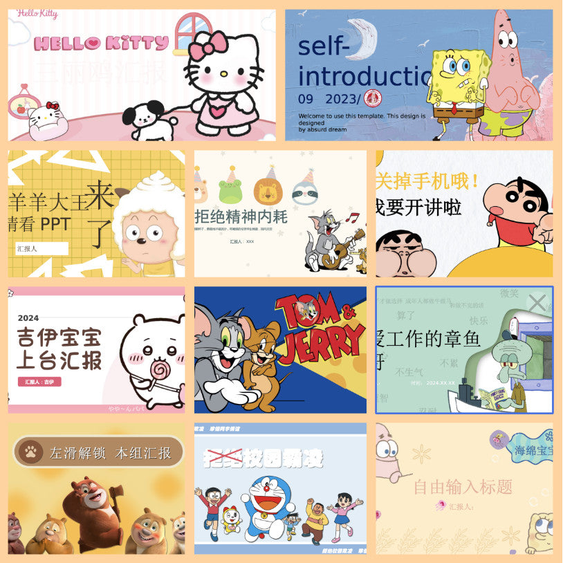 POWERPOINT 218 | 🧸 Original Cartoon Collection High-Quality Cute Characters Kindergarten