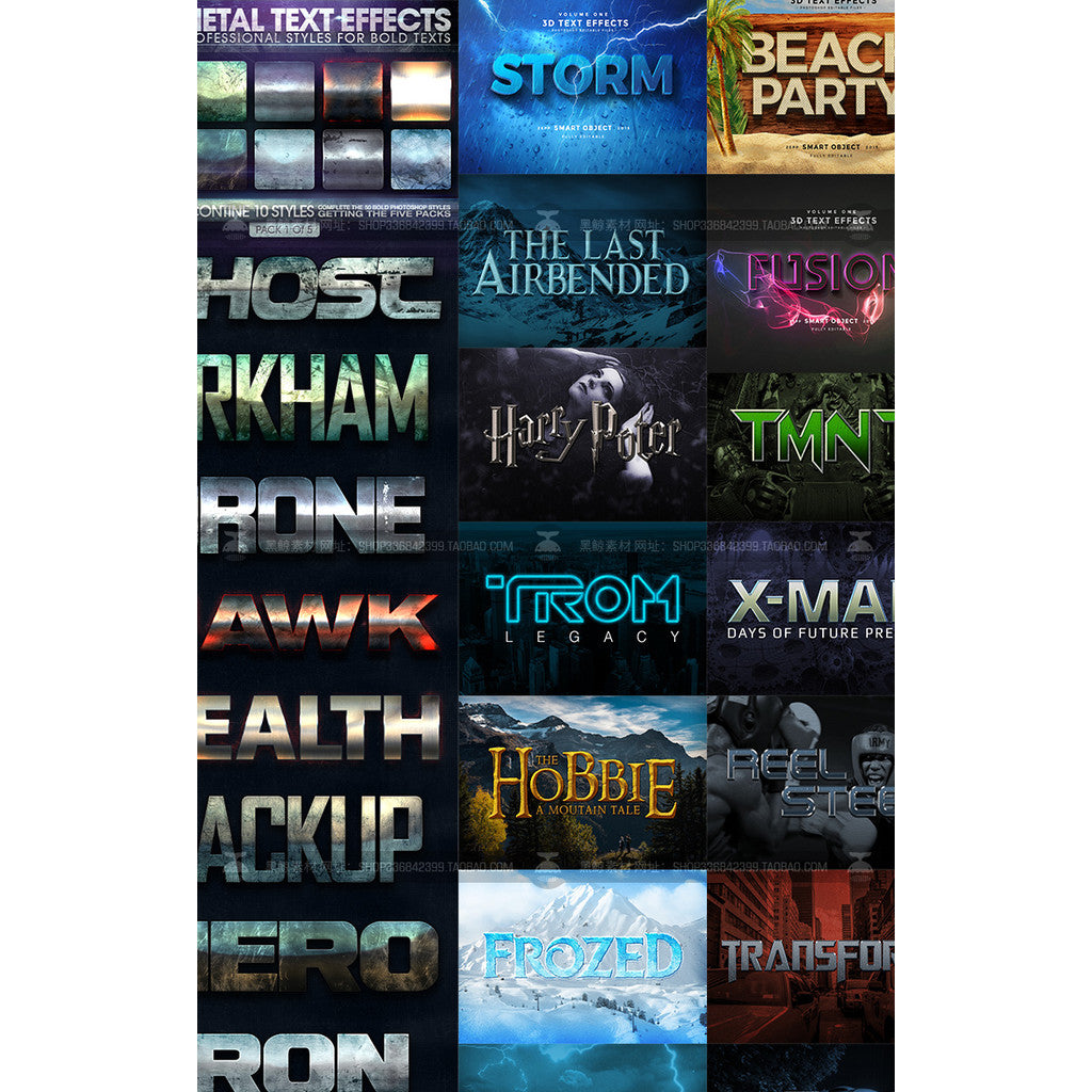 🎨 PSD TEMPLATE | Metallic 3D Text Effect Smart Layer Style PSD Template [MICHIGO STUDIO]