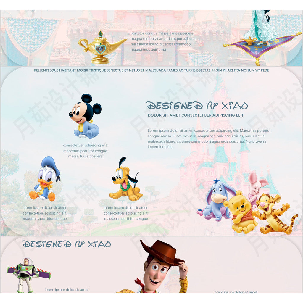POWERPOINT TEMPLATE 144 | 🏰 Disney Disneyland Animation Cute Editable PPT Cartoon Student Presentation