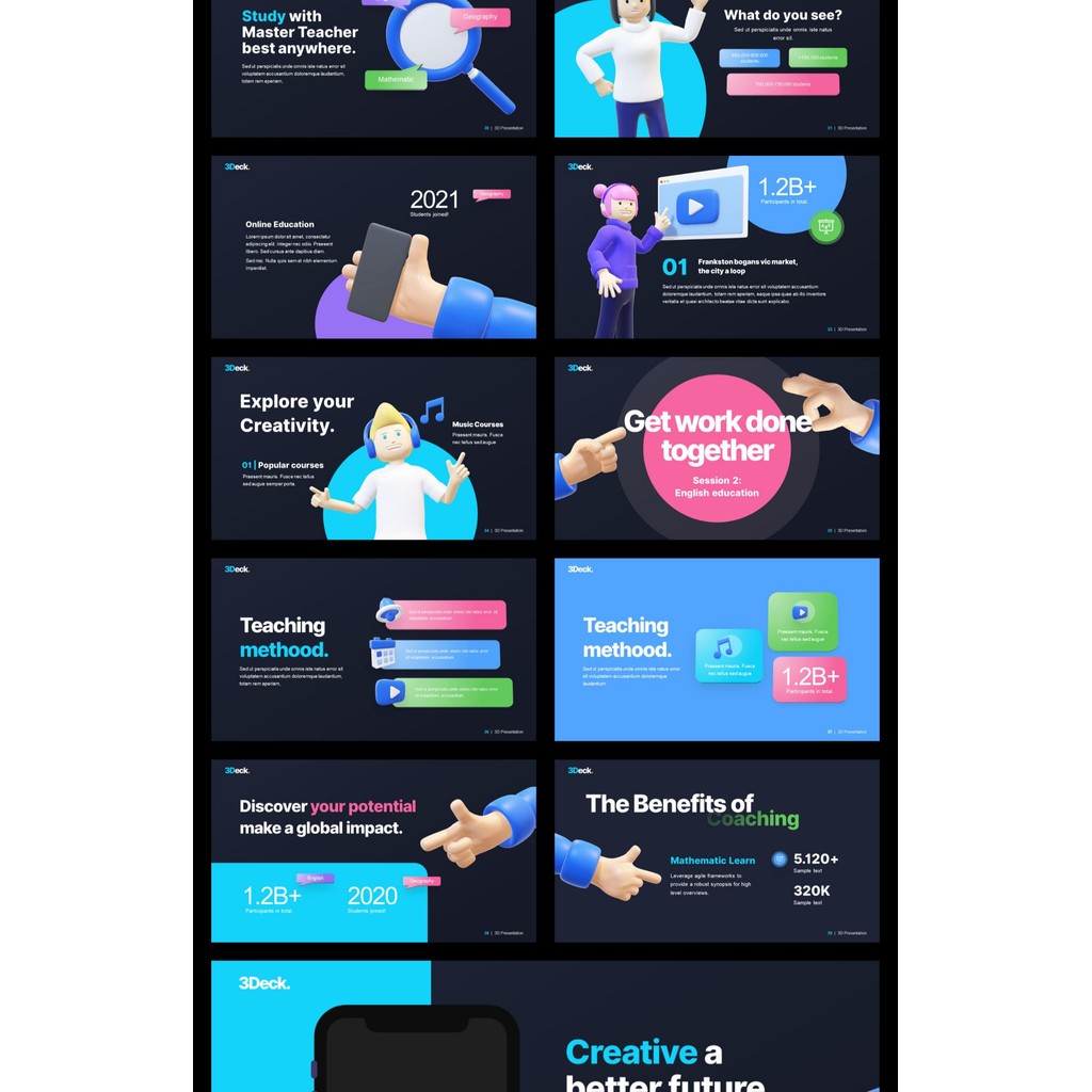 POWERPOINT TEMPLATE 33 | 🌀 Full 3D Dynamic Stylish Product Introduction Animated Pitch Deck PPT Template