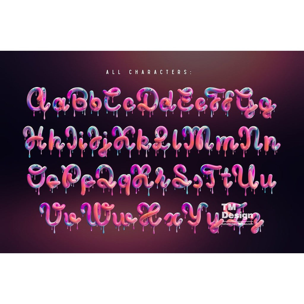 🎨 PSD TEMPLATE | Colorful Melted Cream 3D Effect Font PSD Layer Style Design Material [MICHIGO STUDIO]
