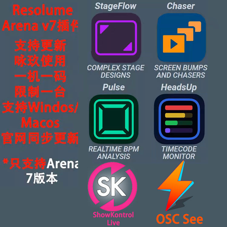 🔌 Resolume Arena 7 Plugins – Chaser Runner 🏃 | StageFlow Mapper ⚙️ | Pulse 🎛️ | HeadsUp Visuals [ MICHIGO STUDIO ]