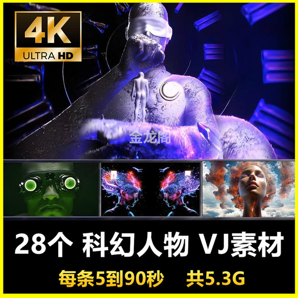 🎥 VJ LOOP PACK 902 | Epic 3D Sci-Fi Characters 👤🚀 Tech Rhythm Visuals for Club / LED Stage [MICHIGO STUDIO]