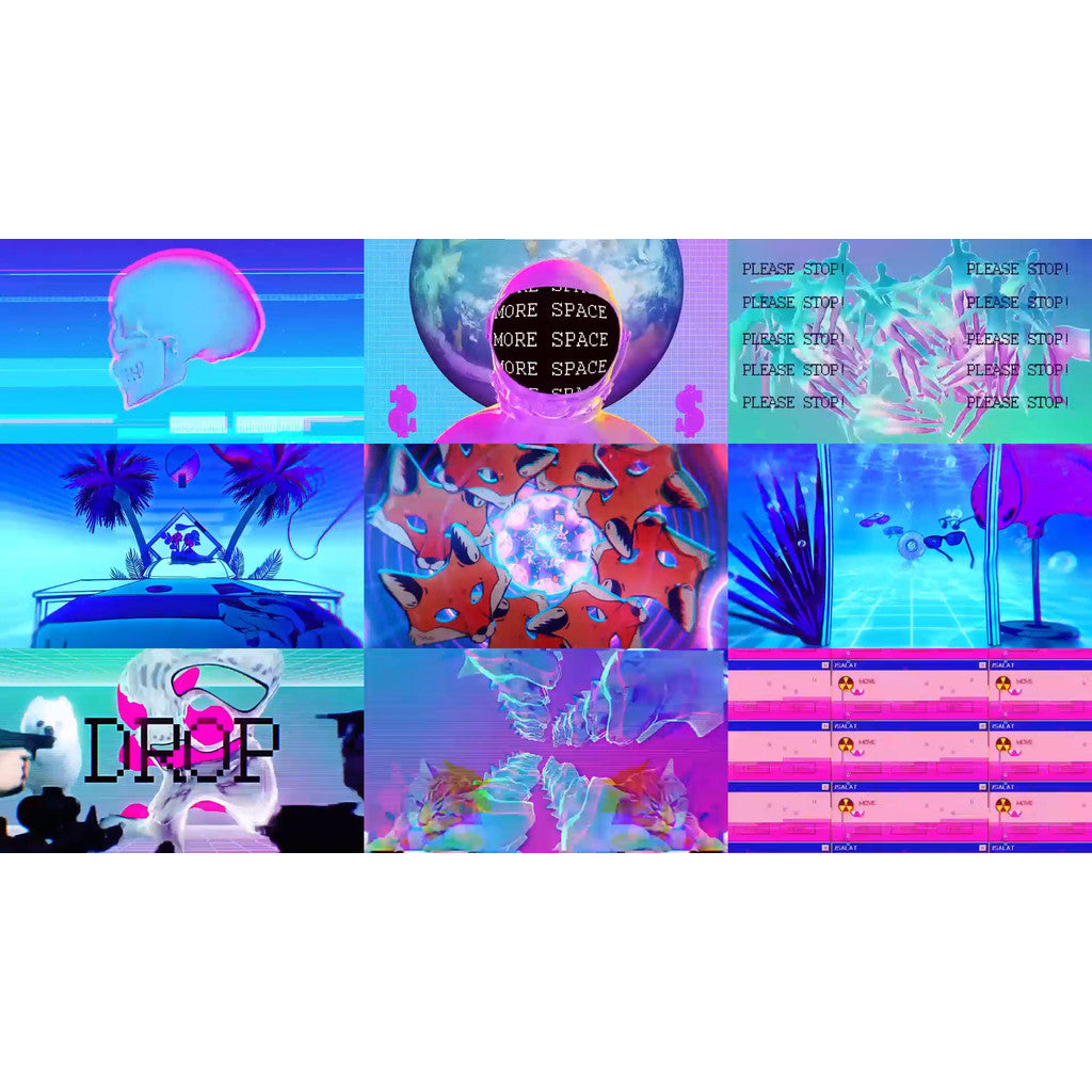 VJ LOOP | 🌀 Retro Vaporwave Bounce Animation – Fun Rhythm LED Club VJ 🎧🎥 [MICHIGO STUDIO]