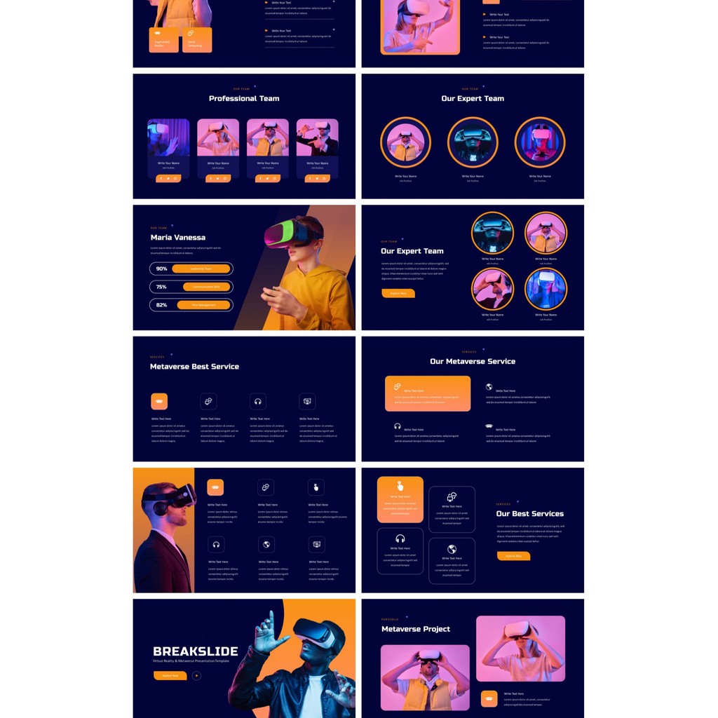 POWERPOINT TEMPLATE 29 | 🌐 Metaverse AI 5G VR Tech Startup Editable Stylish PPT Template [ MICHIGO STUDIO ]