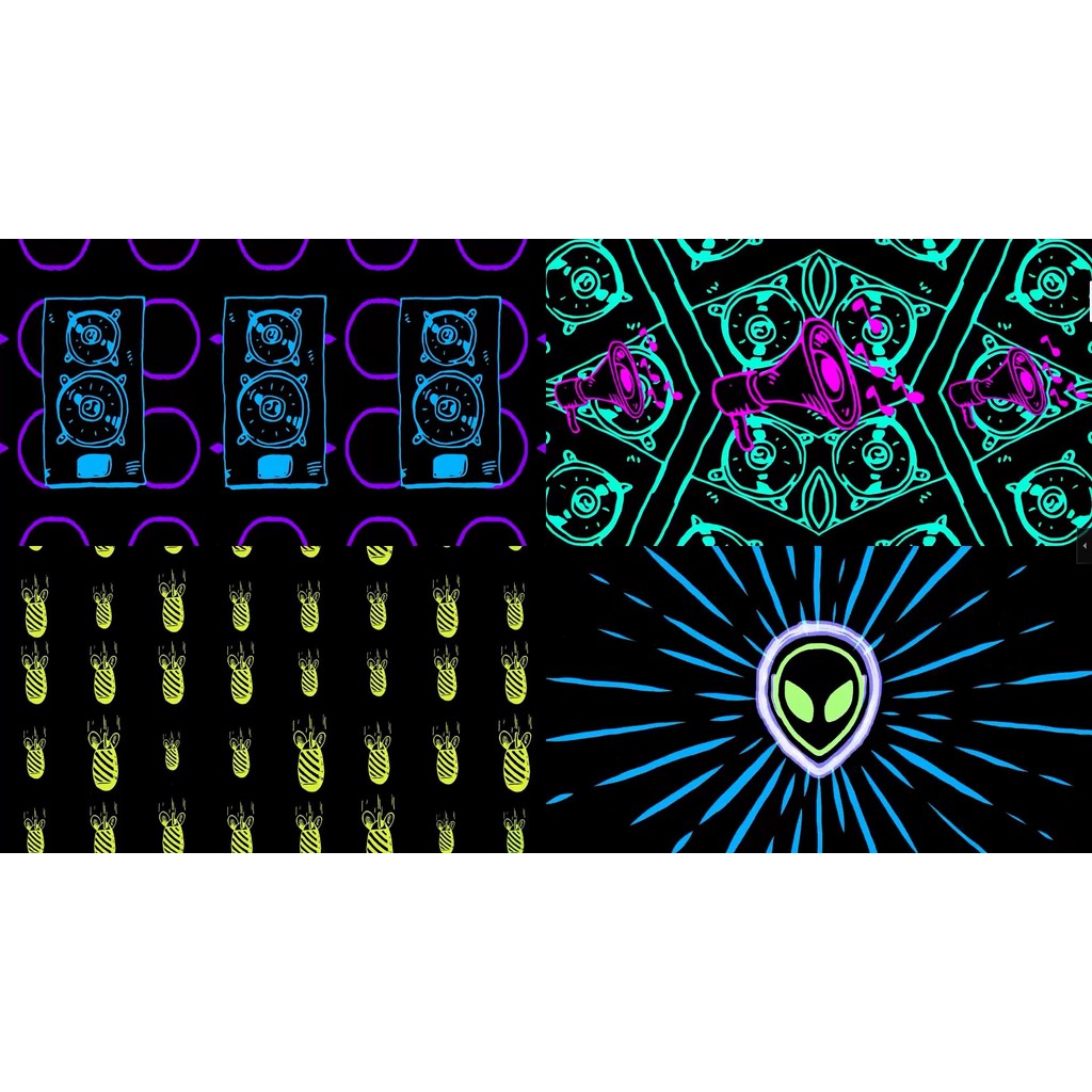 🎥 VJ LOOP | Handdrawn HipHop Cartoon Bounce Rhythm LED Club Visuals ✍️🎤🎠 [ MICHIGO STUDIO ]