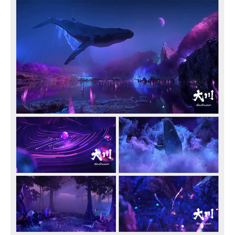 🎥 VJ LOOP | Dreamy Whale Immersive KTV Stage LED Background 🐋💫 [ MICHIGO STUDIO ]