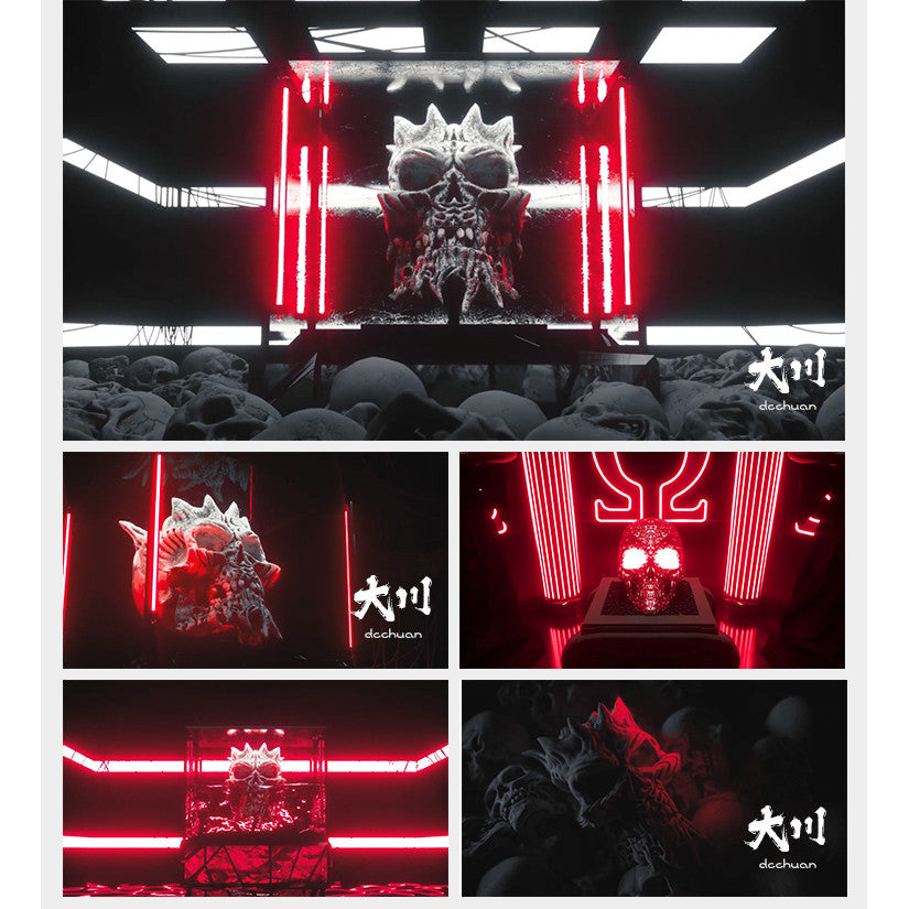 🎥 VJ LOOP | Halloween Skull Horror Sound Light Club DJ Stage Background 💀🎃 [ MICHIGO STUDIO ]