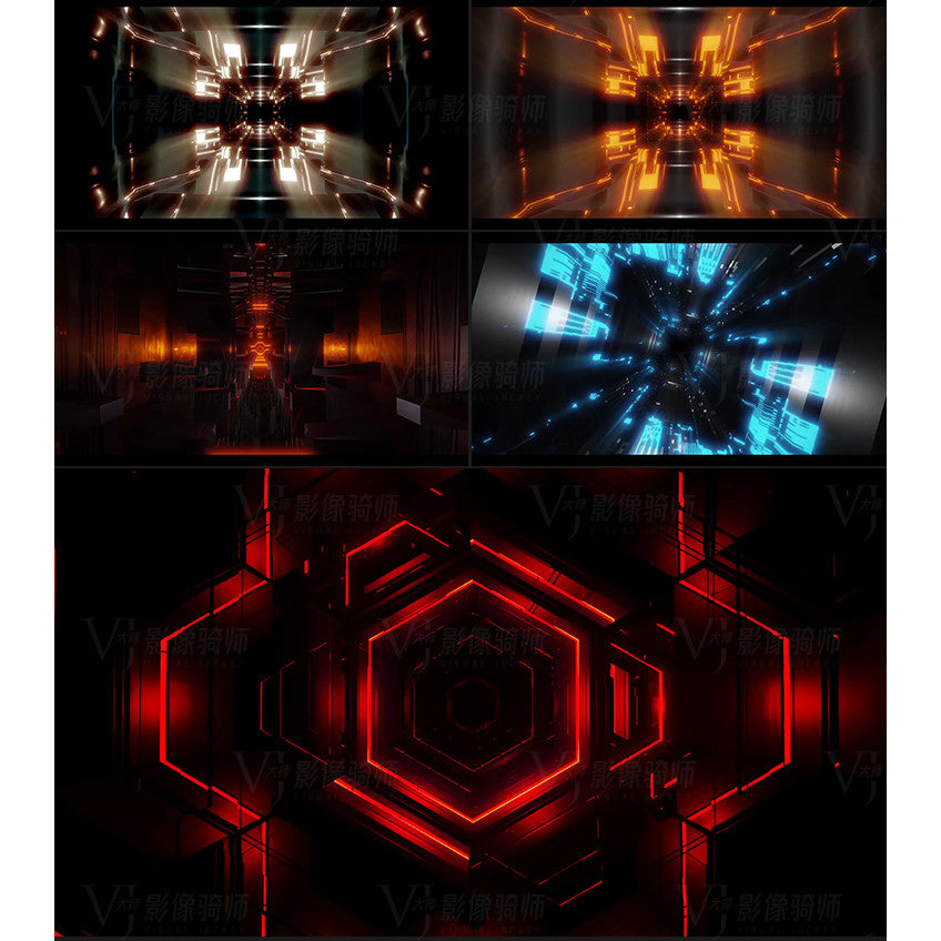 🎥 VJ LOOP | Futuristic 3D Tunnel Rush Club LED Wall Visuals 4K 🚀🌌 [MICHIGO STUDIO]