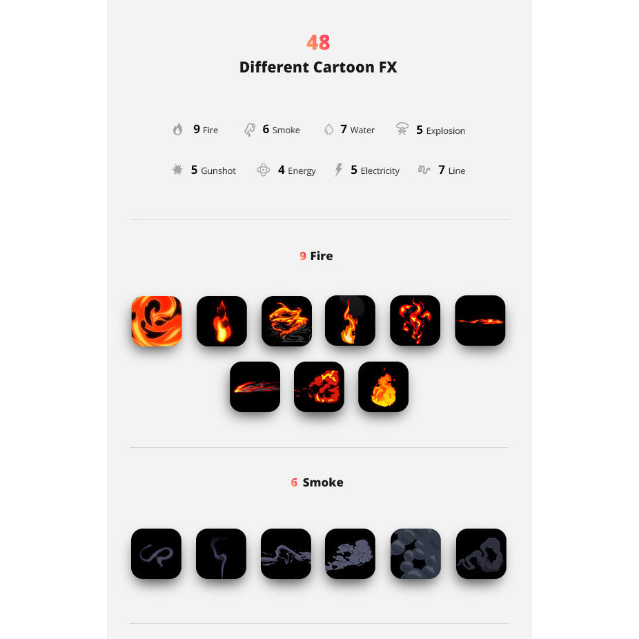 🎬 PR MOGRT TEMPLATE | Fire 🔥 Smoke 💨 Water 🌊 Explosion 💥 Cartoon FX Animation Elements 🎨 [ MICHIGO STUDIO ]