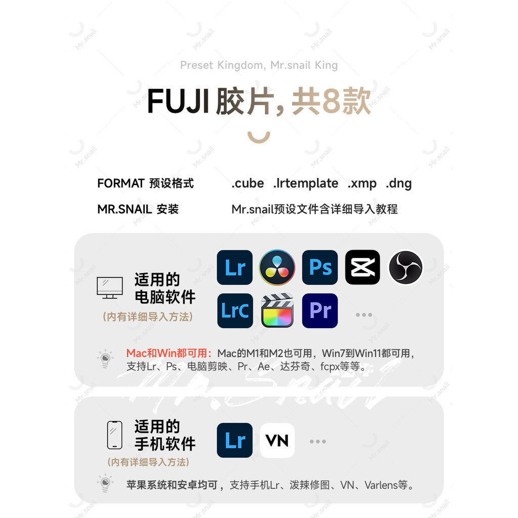 📸 Mr.241 Fuji Film - Lightroom Preset (Mobile, Capcut, DaVinci, PS)