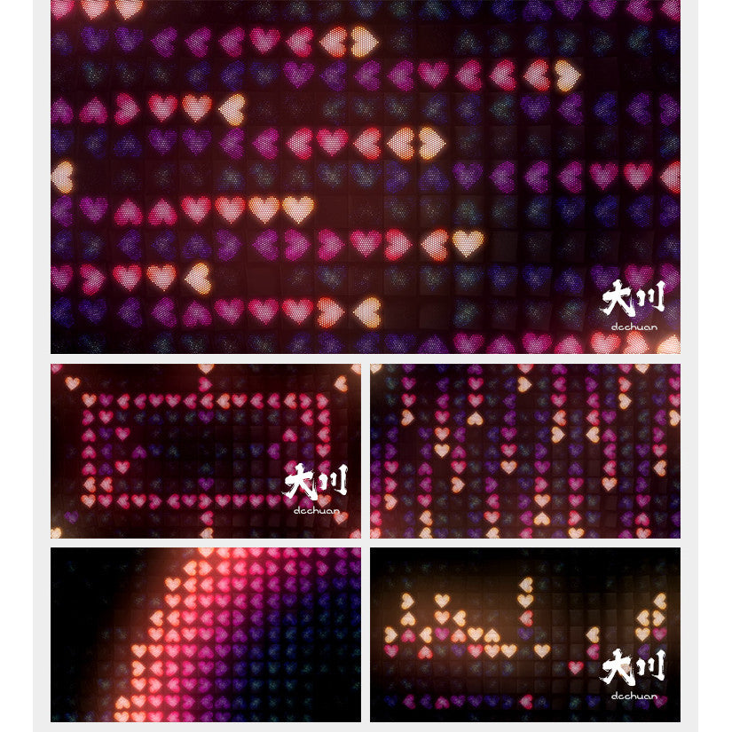 🎥 VJ LOOP | Romantic Red Heart Matrix Lighting Club LED Background ❤️🔺 [ MICHIGO STUDIO ]