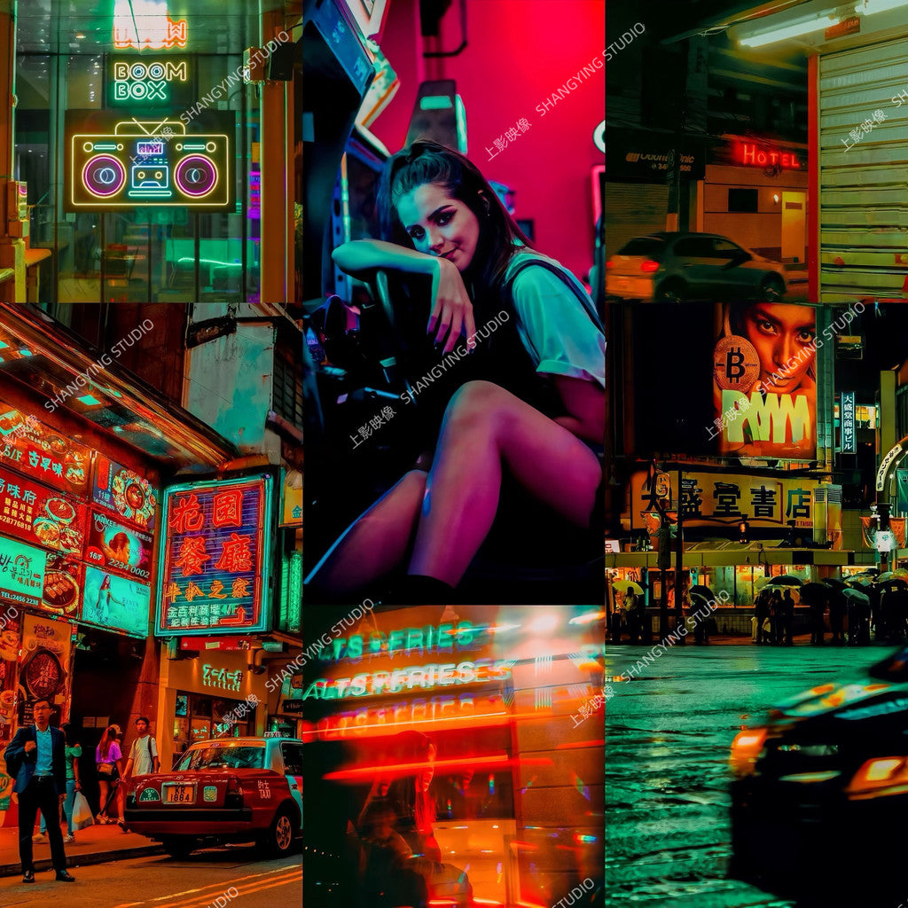 🤖 Red-Green Cyberpunk Presets 🔴🟢 Neon Sci-Fi Filters for LR / PS / PR / DaVinci / FCPX / Mobile LUT