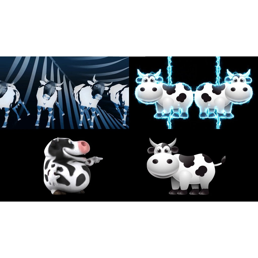 VJ LOOP | 🐮 Cow Party Bounce Cartoon Animation – Club LED VJ Fun Visuals 🎈🎊 [MICHIGO STUDIO]