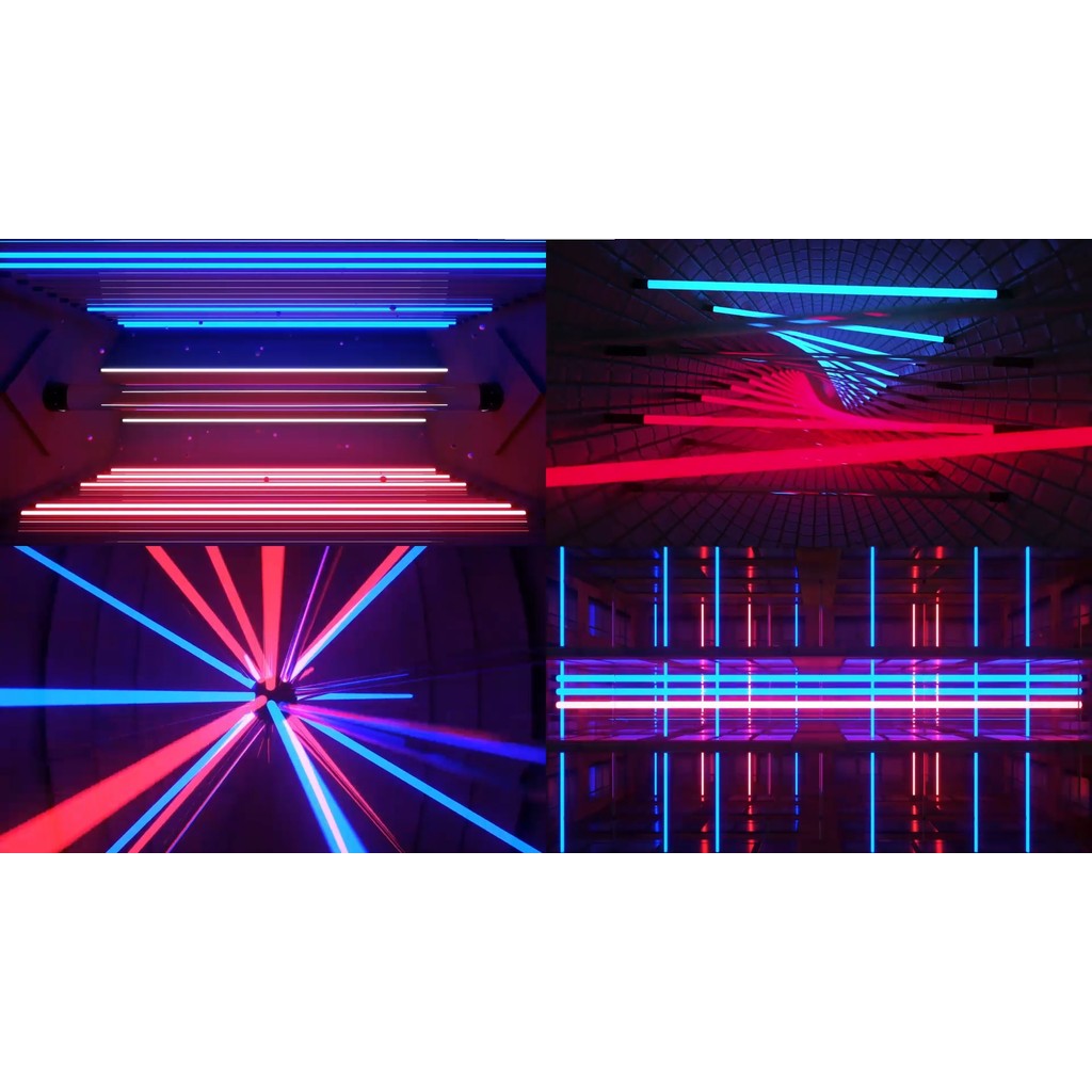 VJ LOOP | 🔴🔵 Neon Red & Blue Tube Flash Visuals – Abstract LED Background Loops 💡⚡ [MICHIGO STUDIO]