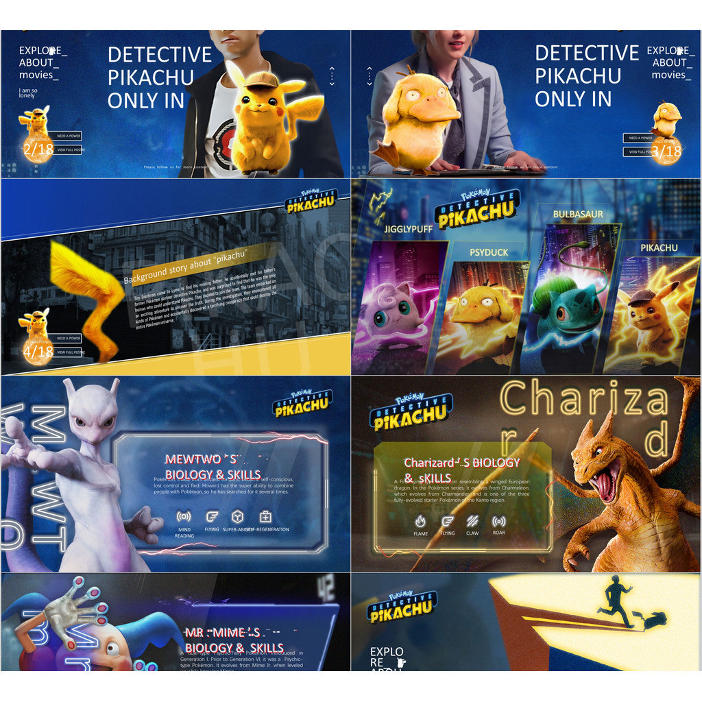 POWERPOINT TEMPLATE 321 | ⚡ High-End Grand Pikachu Movie Theme Introduction Review Anime PPT