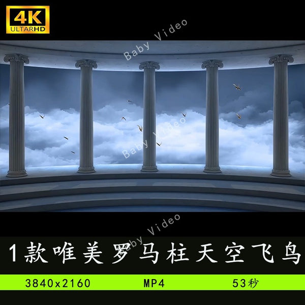 🎥 VJ LOOP | Romantic Roman Pillars & Sky Birds LED Background 🏛️🕊️ [ MICHIGO STUDIO ]