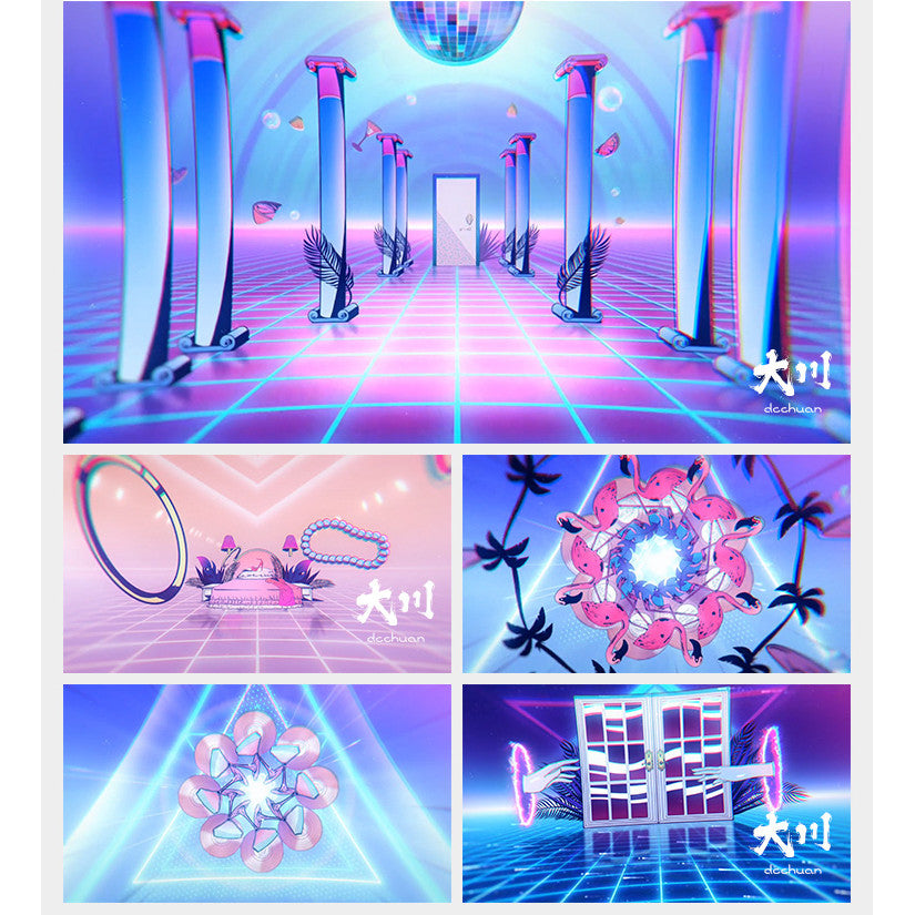 🎤 VJ LOOP | Cartoon Hip-Hop Vaporwave Stage Visuals – Band / KTV / Club LED Screen VJ Video Background 🎶🌀