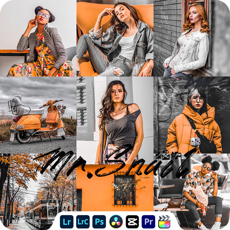 📸 Mr.236 Fashion Orange Gray - Lightroom Preset (PS, Capcut, PR, DaVinci, FCPX)