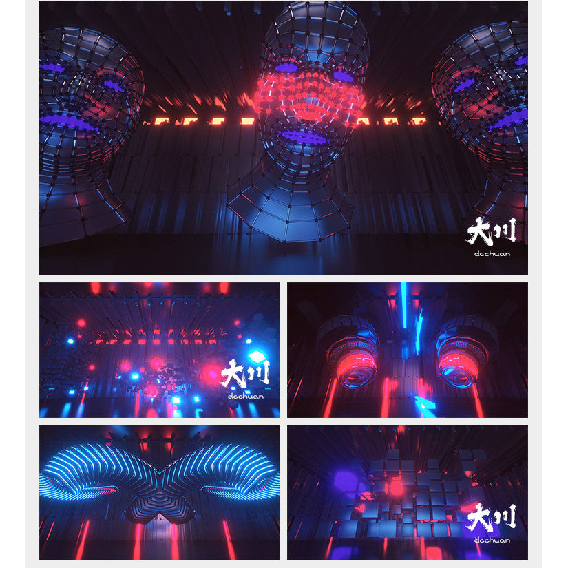 🎥 VJ LOOP | Cool 😎 3D Electro-Mechanical ⚙️ Showcase 🎭 Stage 🍹 Bar 🎶 Nightclub LED Screen Background [ MICHIGO STUDIO ]