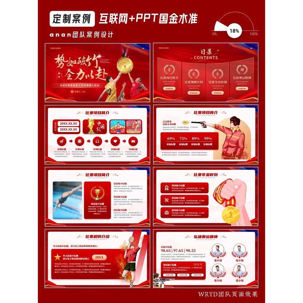 POWERPOINT TEMPLATE 79 | 🏋️ Sports & Fitness 23 Pages Dynamic Data Report PPT Template [ MICHIGO STUDIO ]