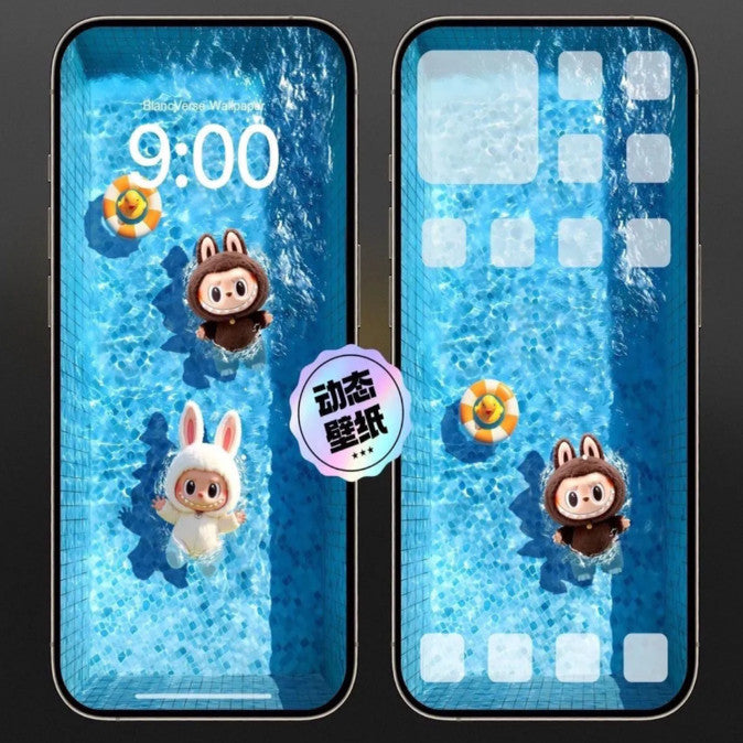 4K Wallpaper Live Labubu Pool 📱💻 – iOS/Android Dynamic Lockscreen 🌟[ MICHIGO STUDIO ]
