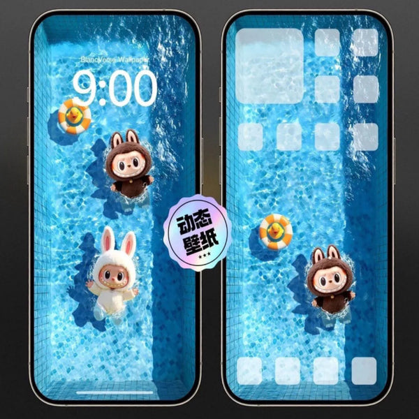 4K Wallpaper Live Labubu Pool 📱💻 – iOS/Android Dynamic Lockscreen 🌟[ MICHIGO STUDIO ]