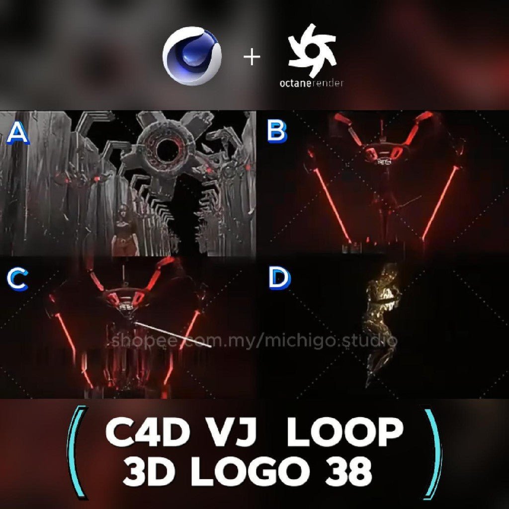 🌀 VJ 3D LOOP LOGO  | Custom C4D + Octane for DJ, Club & KTV [38]