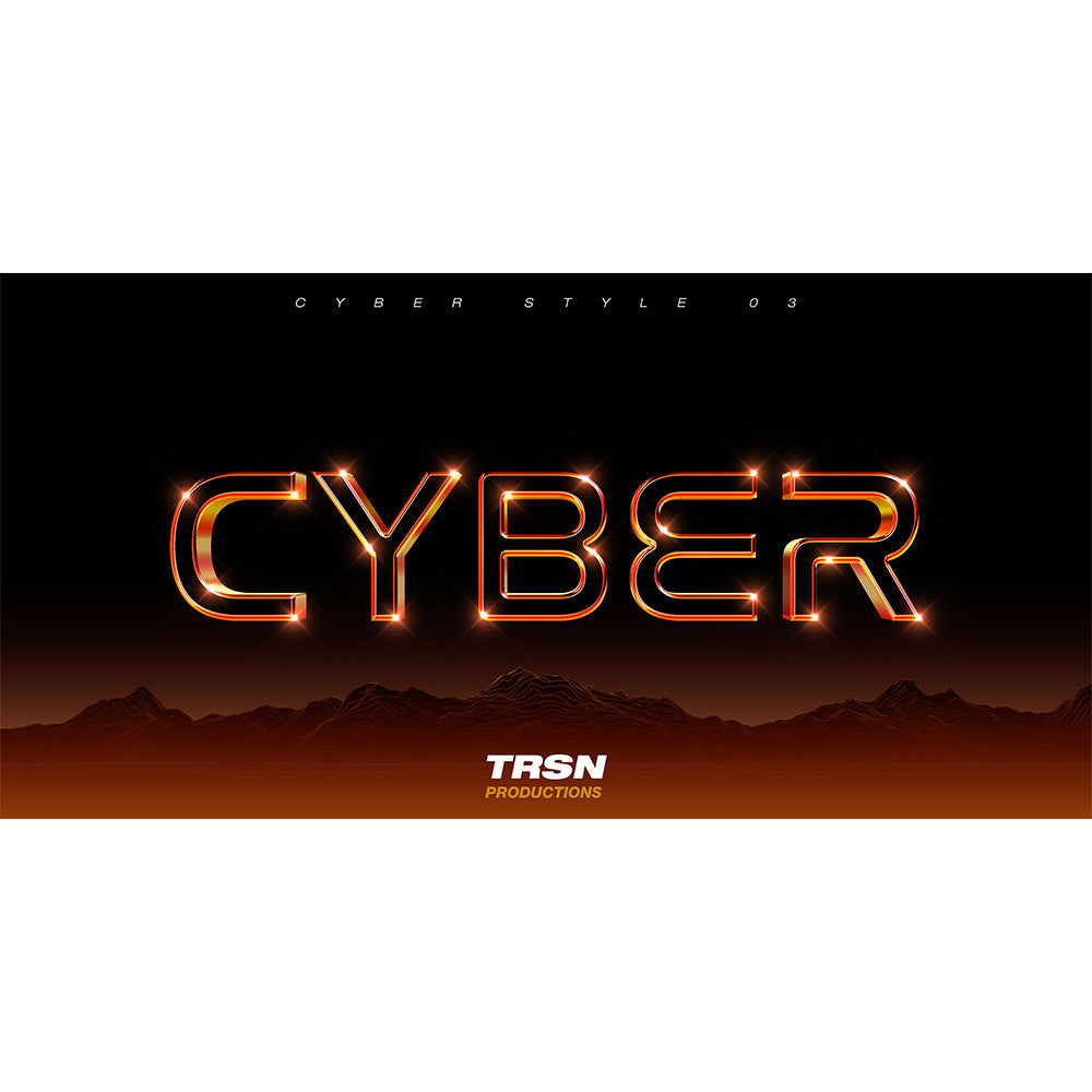🎨 PSD TEMPLATE | Sci-Fi Cyberpunk Metallic 3D Text Effect Starry Neon Night Scene PSD Mockup [MICHIGO STUDIO]