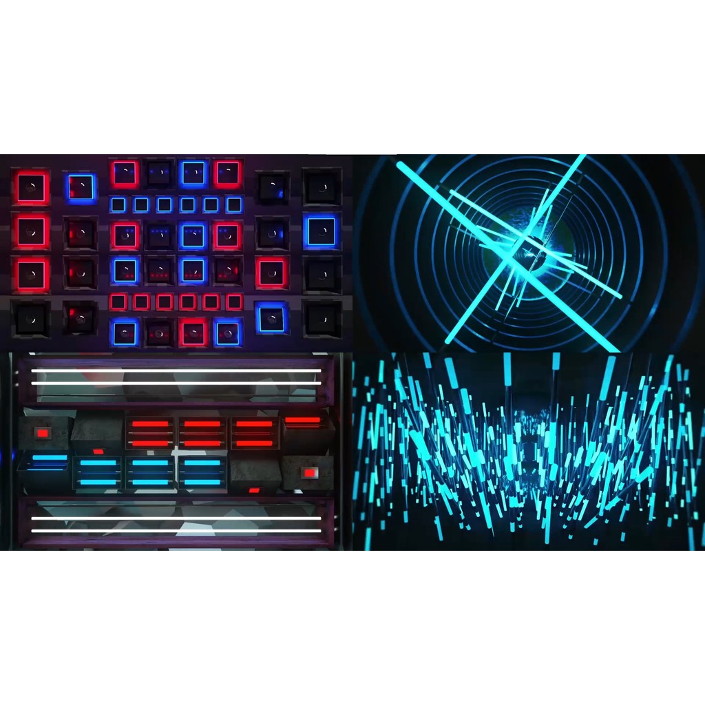 VJ LOOP | 🔴🔵 Neon Red & Blue Tube Flash Visuals – Abstract LED Background Loops 💡⚡ [MICHIGO STUDIO]