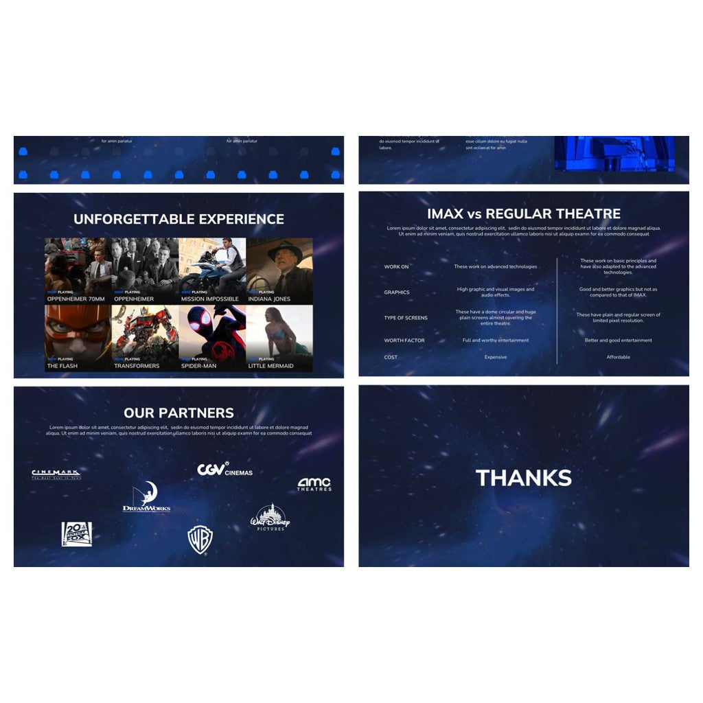 POWERPOINT TEMPLATE 313 | 🎬 IMAX Company Introduction English PPT Template Brand Introduction Film Company Finished PPT