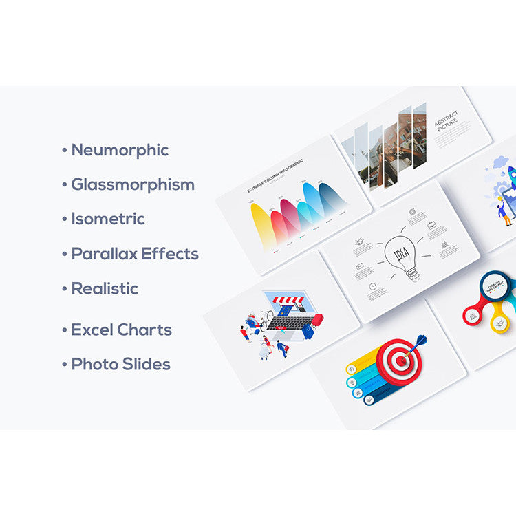 POWERPOINT 265 | 📊 Animated Charts Logic Mind Map Technology Data Visualization
