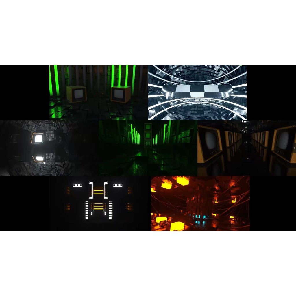 🎥 VJ LOOP | Industrial Mechanical Line Abstract Rhythm LED Visual Background ⚙️📉🎵 [ MICHIGO STUDIO ]