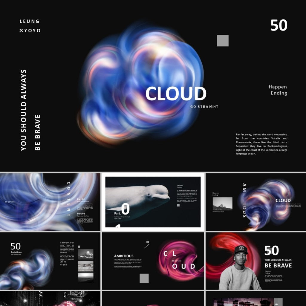 POWERPOINT TEMPLATE 308 | 🌎 Creative Europe & America Minimalist Business Courseware Art Dynamic High-End PPT