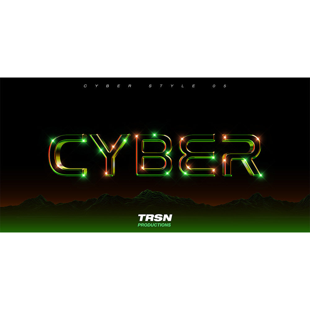 🎨 PSD TEMPLATE | Sci-Fi Cyberpunk Metallic 3D Text Effect Starry Neon Night Scene PSD Mockup [MICHIGO STUDIO]
