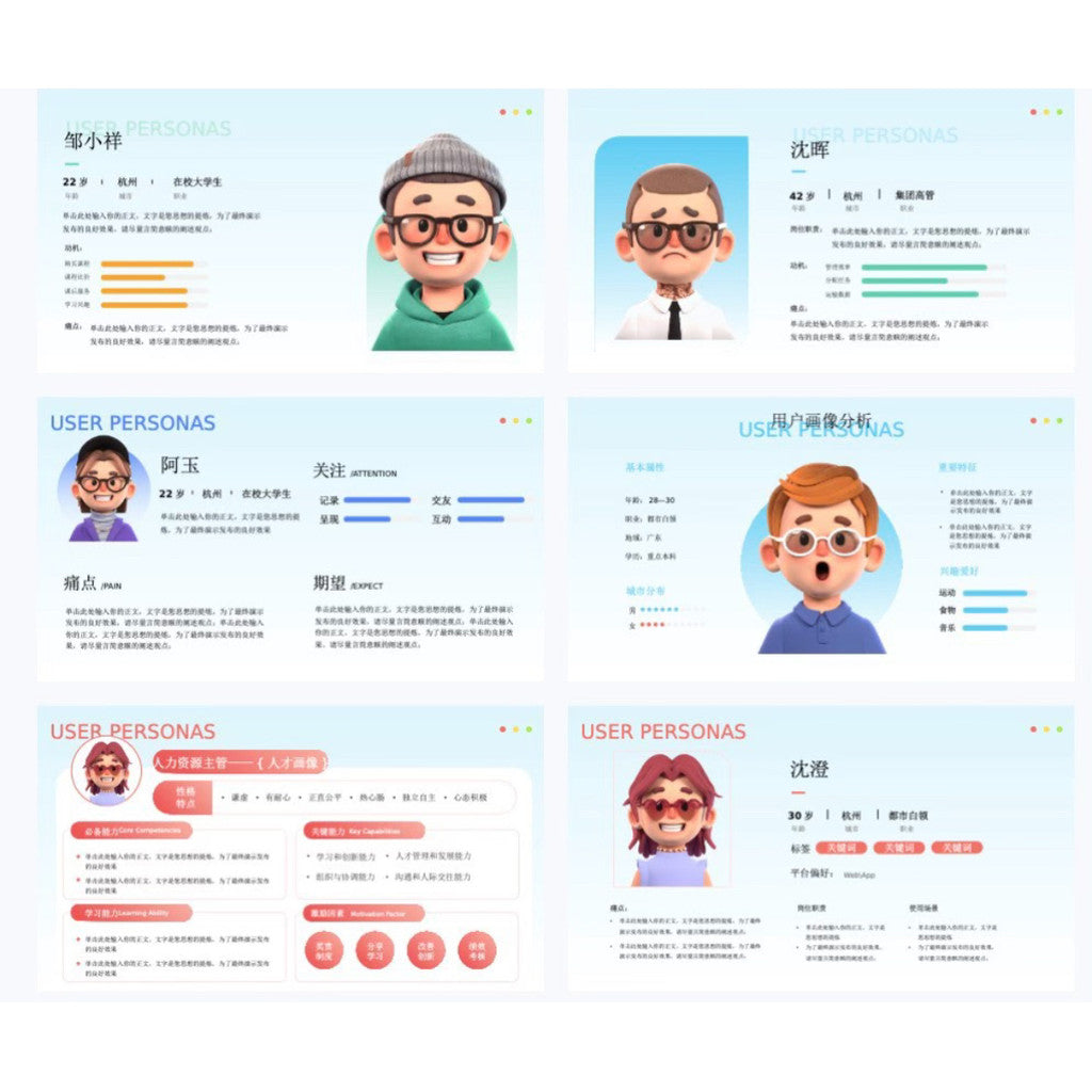 PPTX | 📊 Minimalist Gradient User Profile Analysis PowerPoint Template