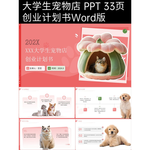 POWERPOINT TEMPLATE 37 | 🐾 Student Pet Shop Business Plan Brand Research Class Report PPT Template [ MICHIGO STUDIO ]