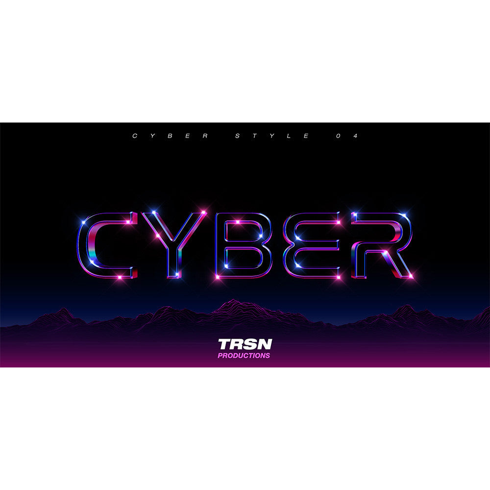 🎨 PSD TEMPLATE | Sci-Fi Cyberpunk Metallic 3D Text Effect Starry Neon Night Scene PSD Mockup [MICHIGO STUDIO]