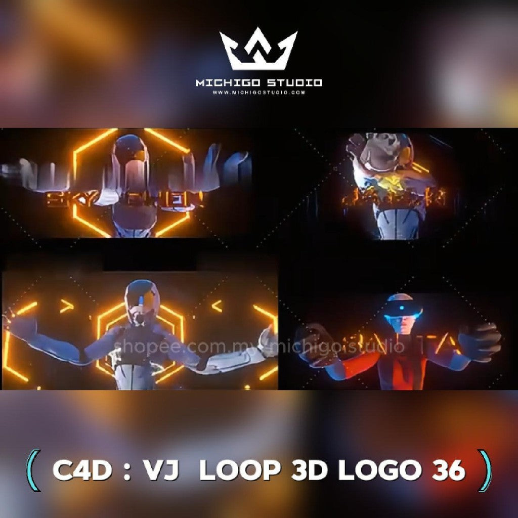 🌀 VJ 3D LOOP LOGO  | Custom C4D + Octane for DJ, Club & KTV [36]