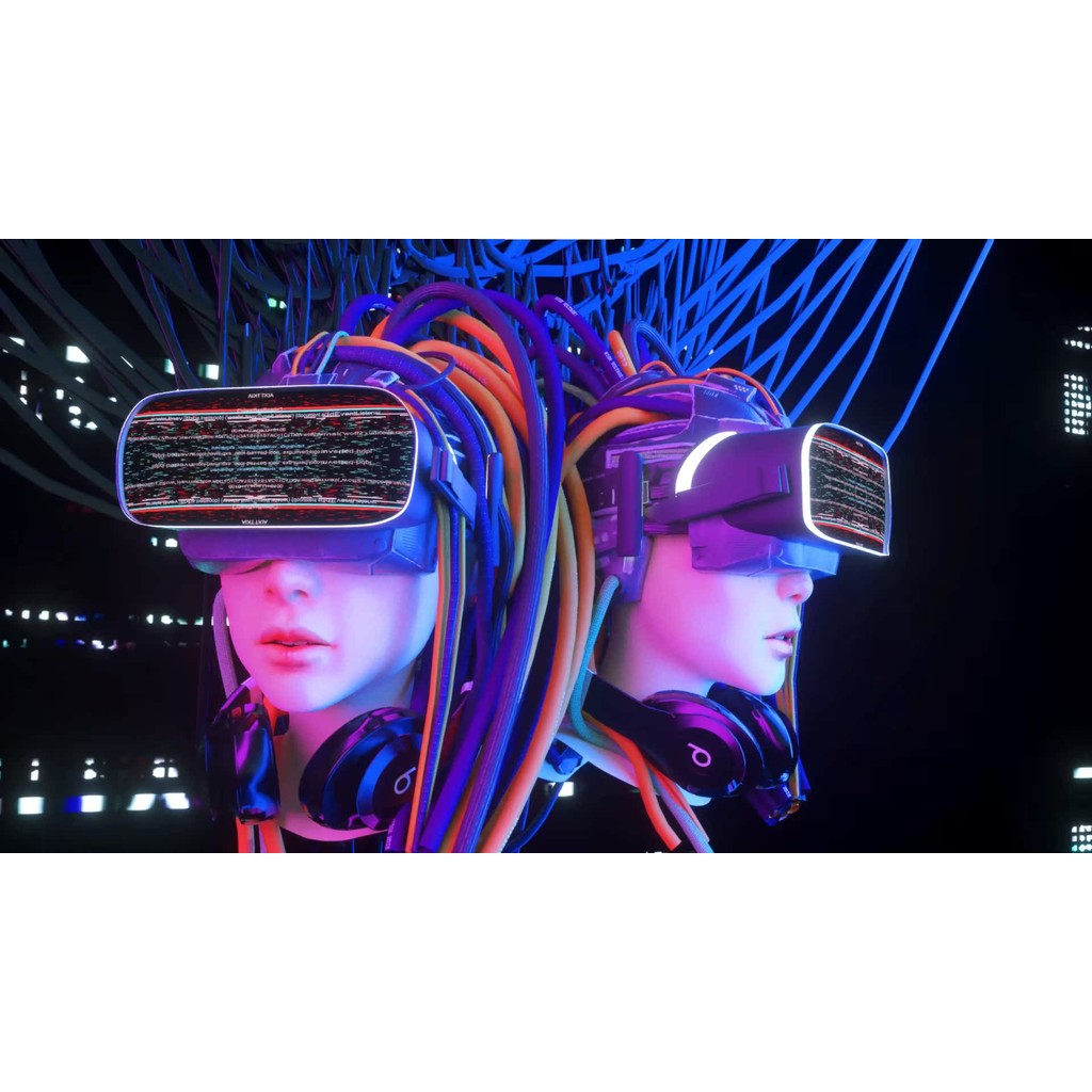 VJ LOOP | 👧 Cyberpunk Girl Aerial Mood Visual – Rhythmic LED Big Screen VJ 🌌⚡ [MICHIGO STUDIO]