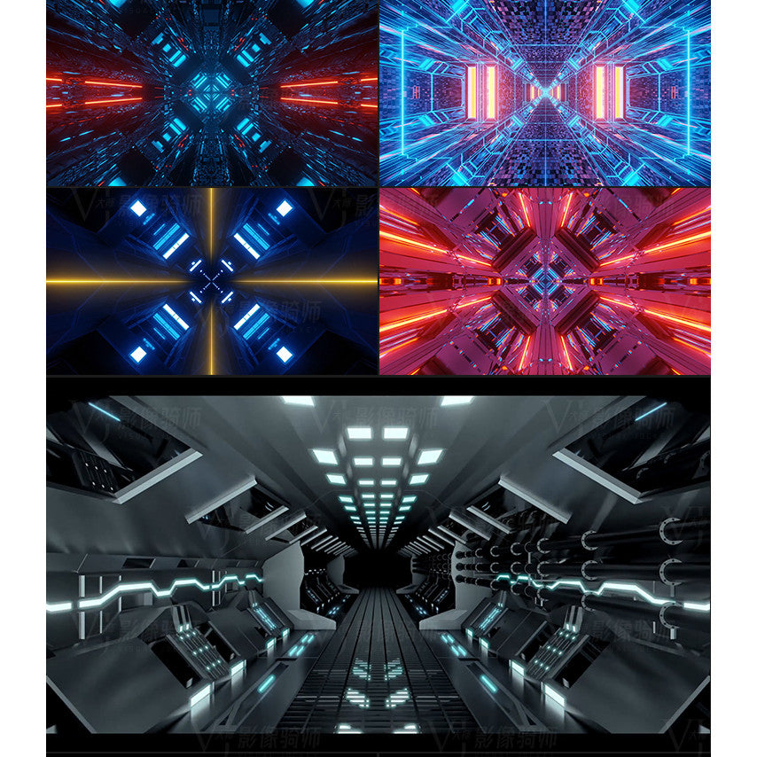 🎥 VJ LOOP | Futuristic 3D Tunnel Rush Club LED Wall Visuals 4K 🚀🌌 [MICHIGO STUDIO]