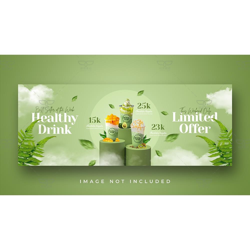 🎨 PSD | Summer Drinks & Milk Tea Cold Beverage Juice Promotion Poster, Web Banner & Menu Template [MICHIGO STUDIO]