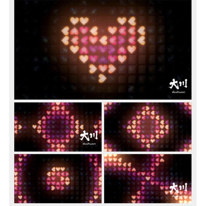 🎥 VJ LOOP | Romantic Red Heart Matrix Lighting Club LED Background ❤️🔺 [ MICHIGO STUDIO ]