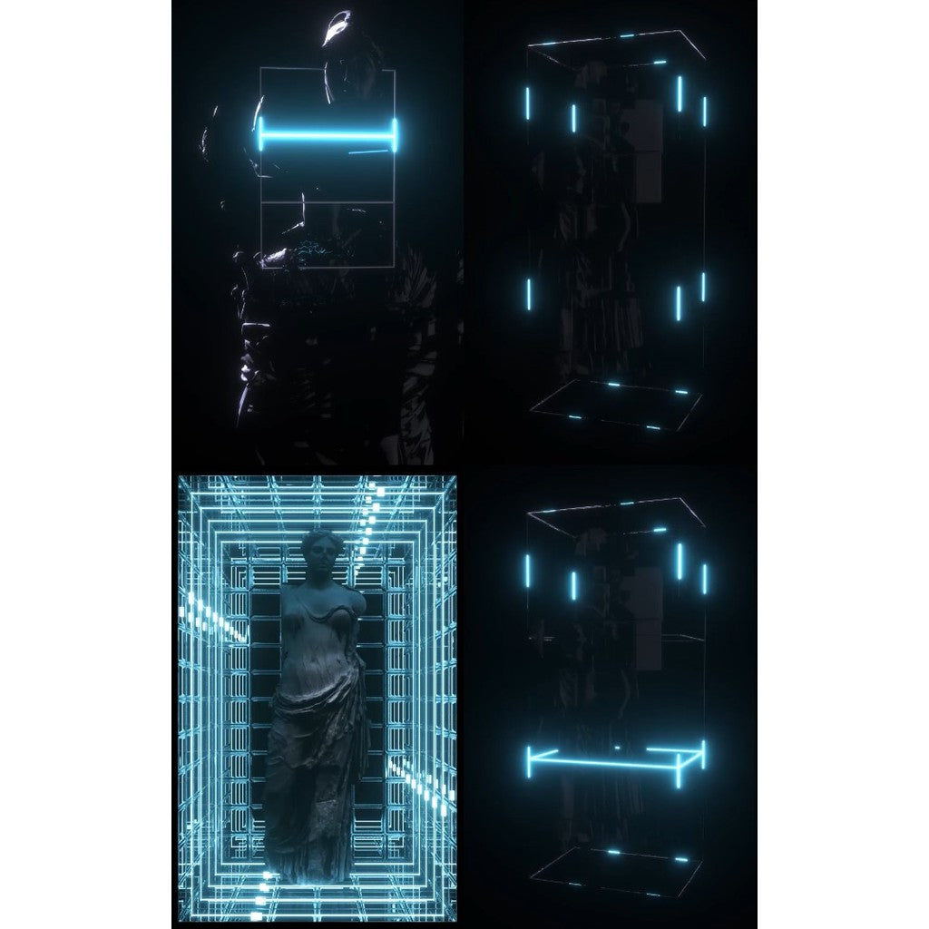 🎥 VJ LOOP | Ancient Rome 3D Sculpture Holographic Ice LED Vertical Background 🏛️🗿❄️ [ MICHIGO STUDIO ]