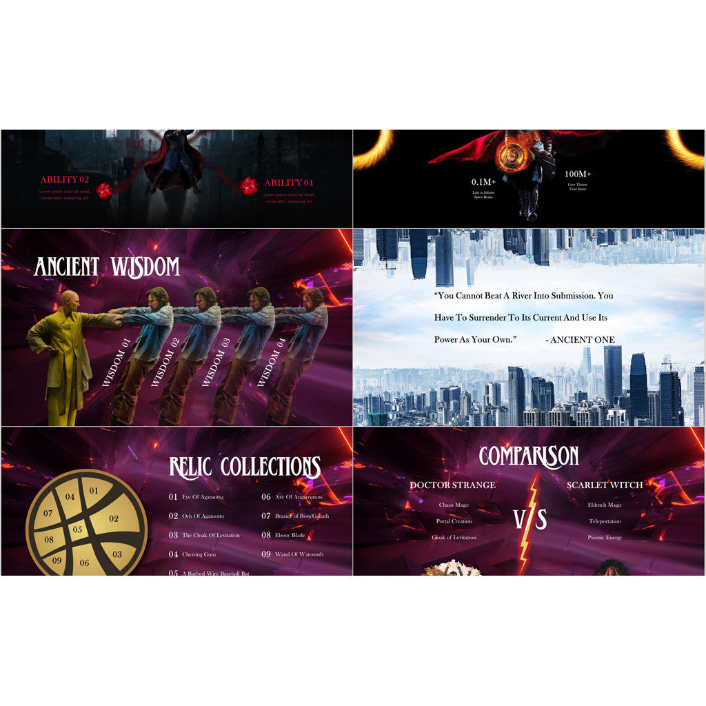 POWERPOINT TEMPLATE 315 | 🧙‍♂️ Doctor Strange Movie Introduction Review Recommendation English PPT