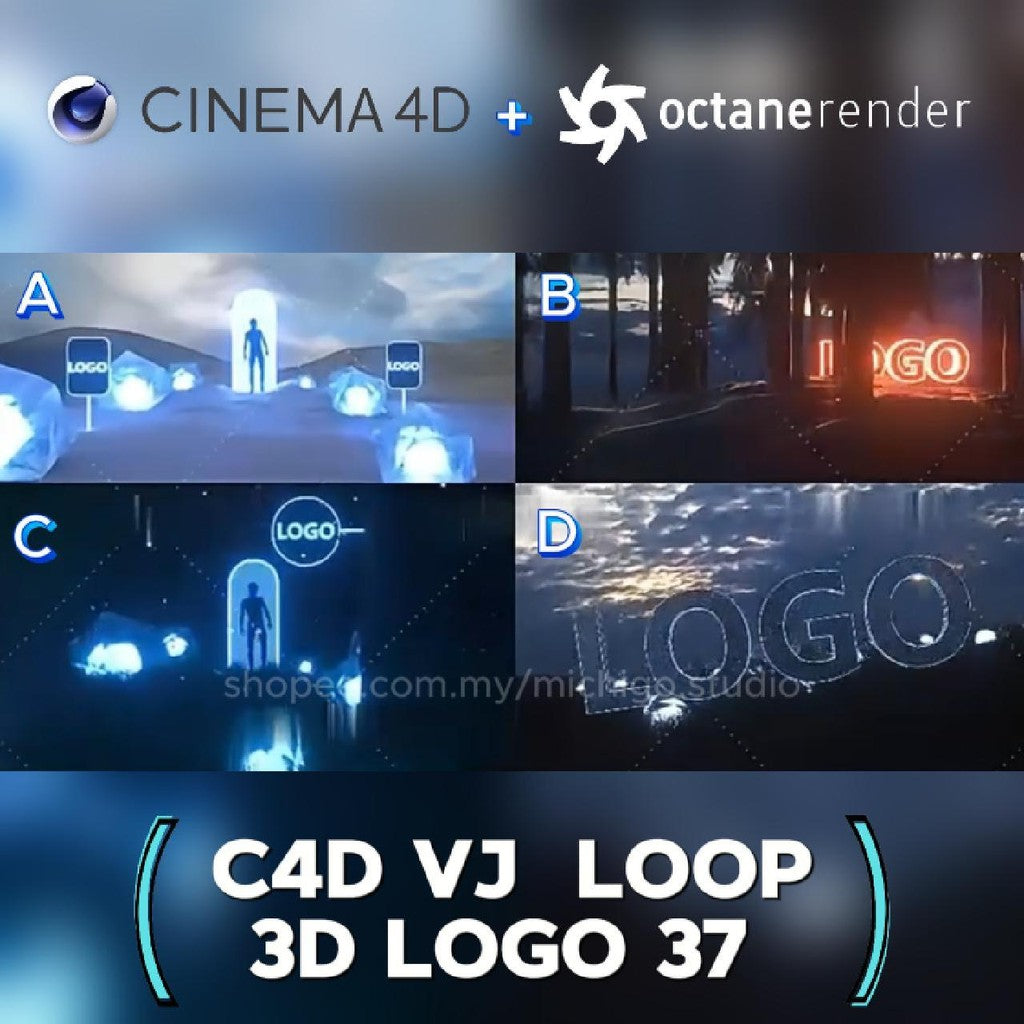 🌀 VJ 3D LOOP LOGO  | Custom C4D + Octane for DJ, Club & KTV [37]