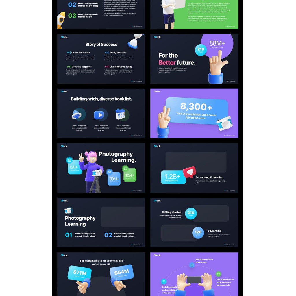POWERPOINT TEMPLATE 33 | 🌀 Full 3D Dynamic Stylish Product Introduction Animated Pitch Deck PPT Template