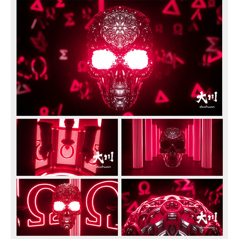 🎥 VJ LOOP | Halloween Skull Horror Sound Light Club DJ Stage Background 💀🎃 [ MICHIGO STUDIO ]
