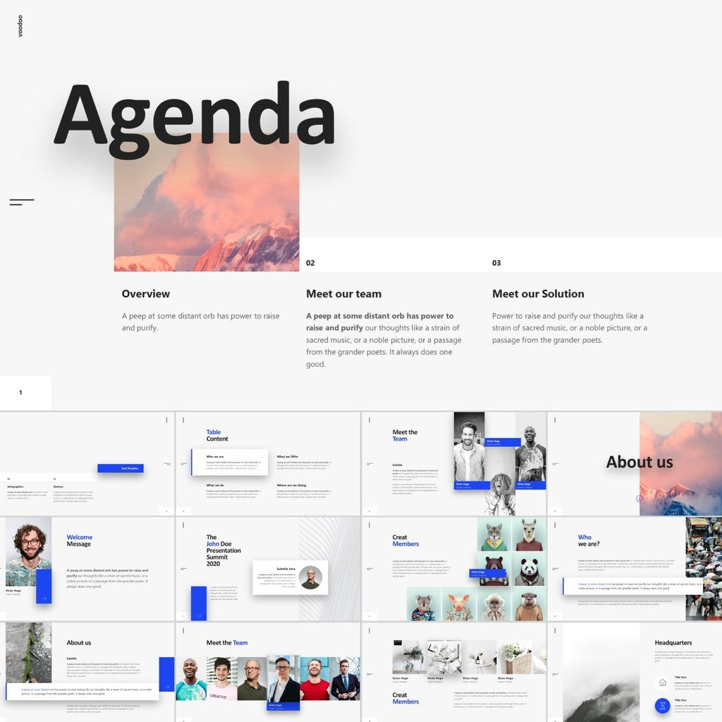 POWERPOINT TEMPLATE 308 | 🌎 Creative Europe & America Minimalist Business Courseware Art Dynamic High-End PPT