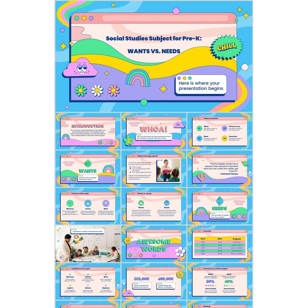 POWERPOINT TEMPLATE 328 | 🐾 Colorful Cartoon Personalized Creative Europe & America Kindergarten Cute Animal PPT